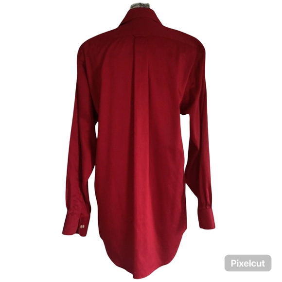 Izod deep red button down shirt. - Picture 5 of 8